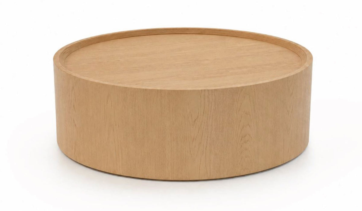Runder Japandi Eiche Couchtisch Bowl