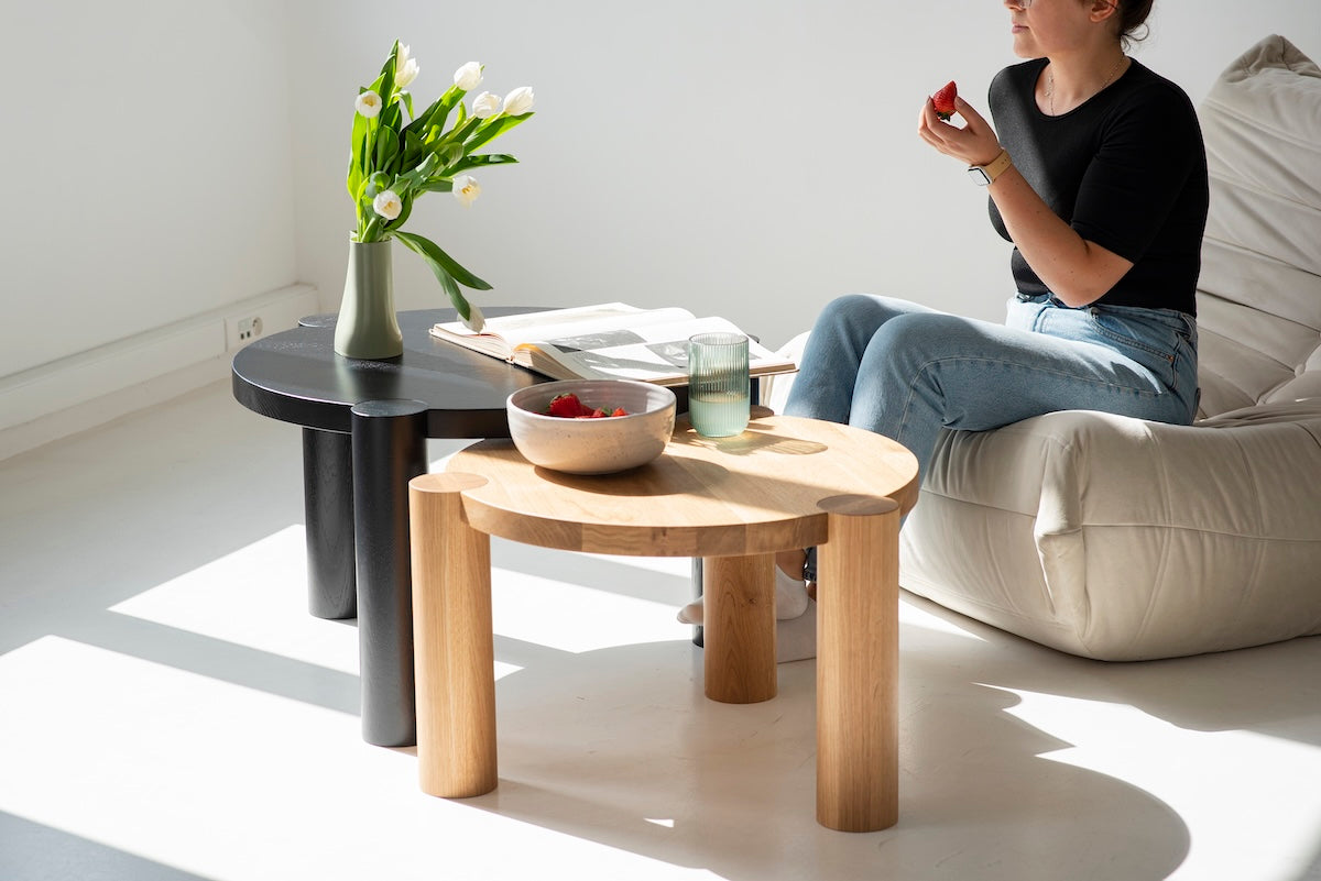 Couchtisch Eiche massiv rund Trika