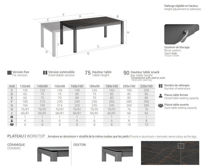 Cancio Keramik Dekton Küchentisch ausziehbar – Ansicht 5
