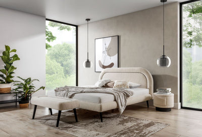 Design Polsterbett Nello mit organischem Kopfteil