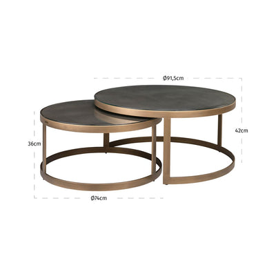 Richmond Interiors Couchtisch Set Bloomville Brass