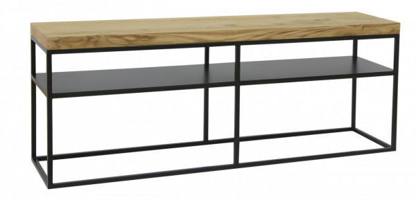 Seitentisch für Sofa Eiche Stahl schwarz